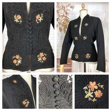 Exquisite Original Late 1930s / Early 1940s Black 