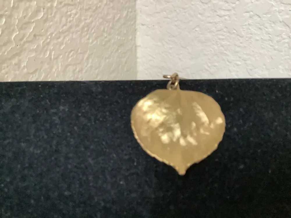 Gold washed Aspen Leaf Stick Pin 2.25” - image 2