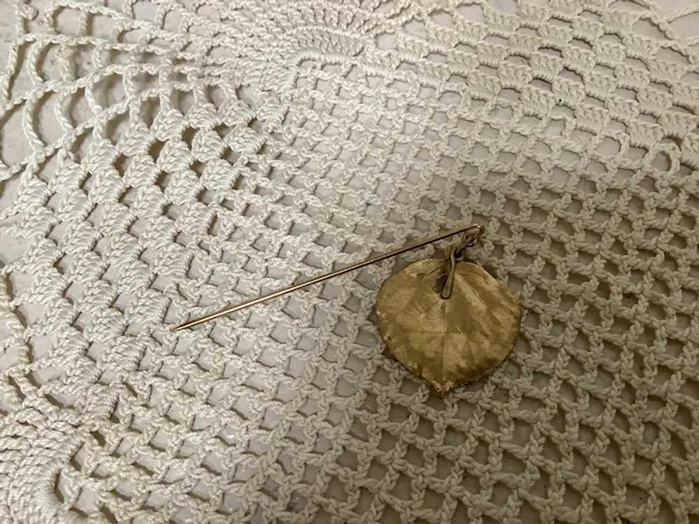 Gold washed Aspen Leaf Stick Pin 2.25” - image 3