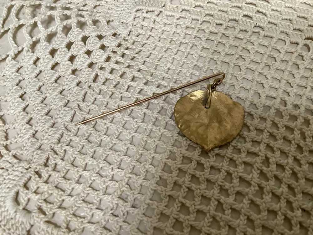 Gold washed Aspen Leaf Stick Pin 2.25” - image 6