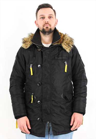 ALPHA INDUSTRIES Men L Snorkle hood Parka Coat Bom