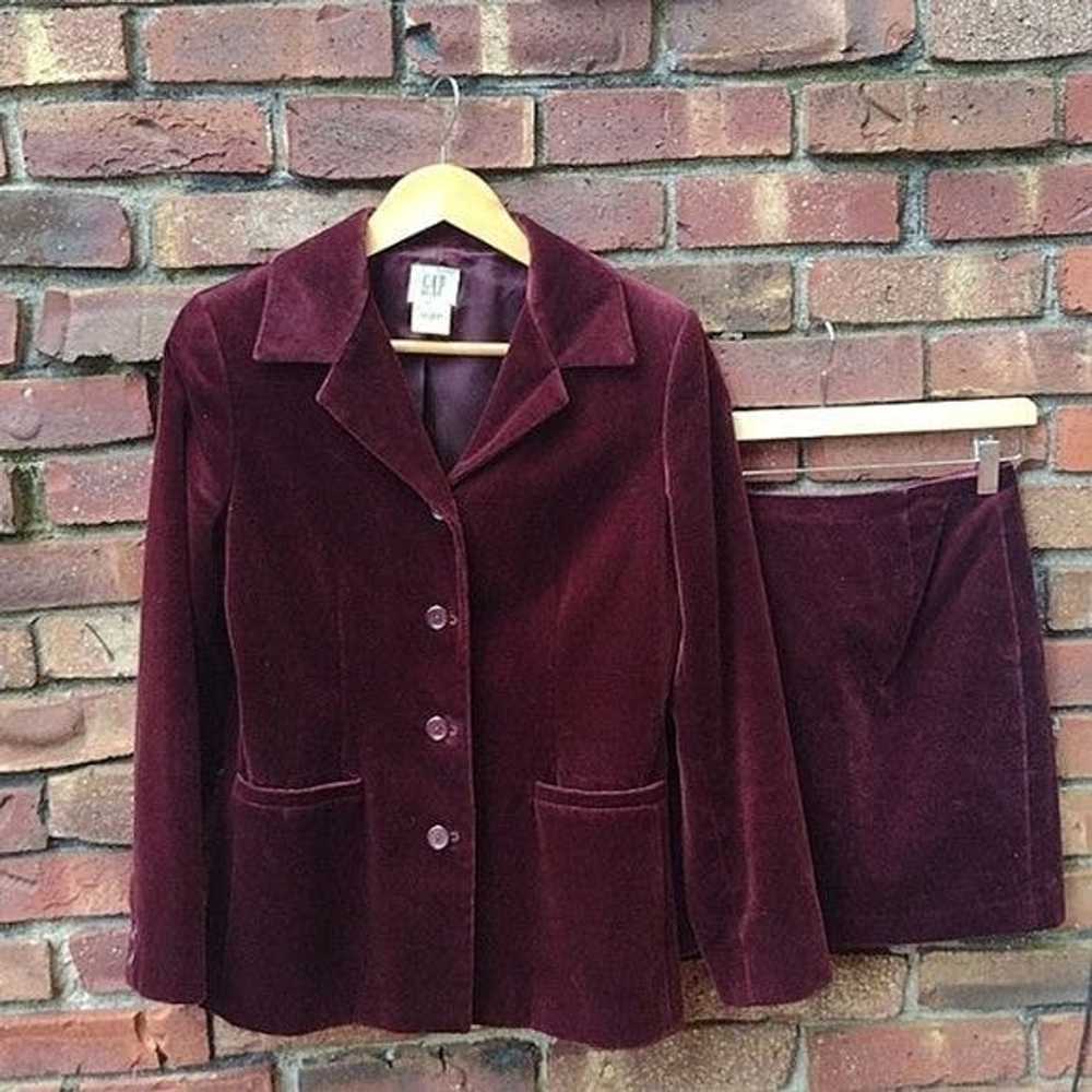 Gap 90's vintage Gap velvet Mini skirt and Blazer… - image 1