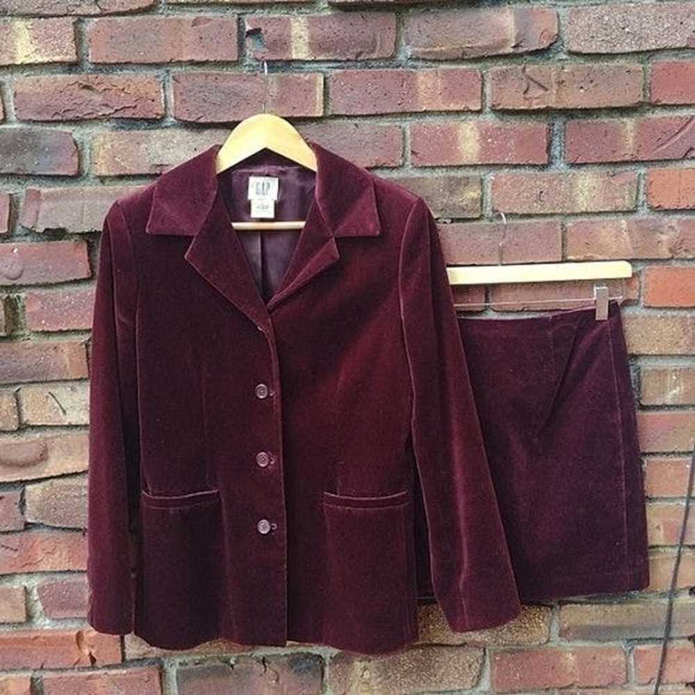 Gap 90's vintage Gap velvet Mini skirt and Blazer… - image 3