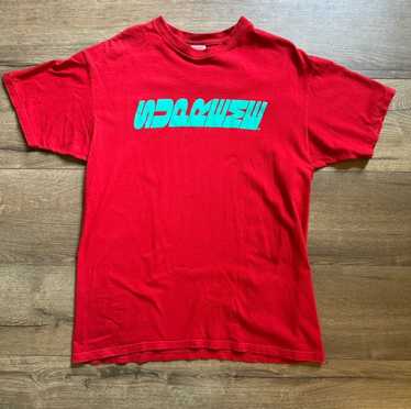 Supreme Supreme Red T-shirt with Blue Sideways Lo… - image 1