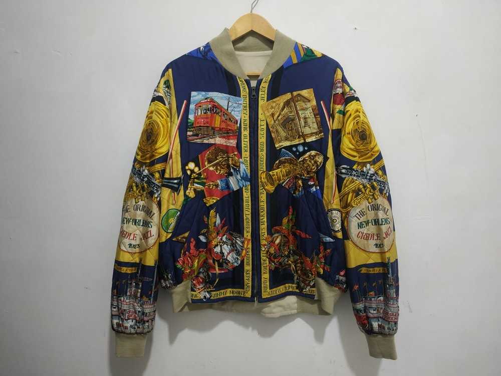 Hermes Vintage Hermes Reversible Silk Bomber Jack… - image 1