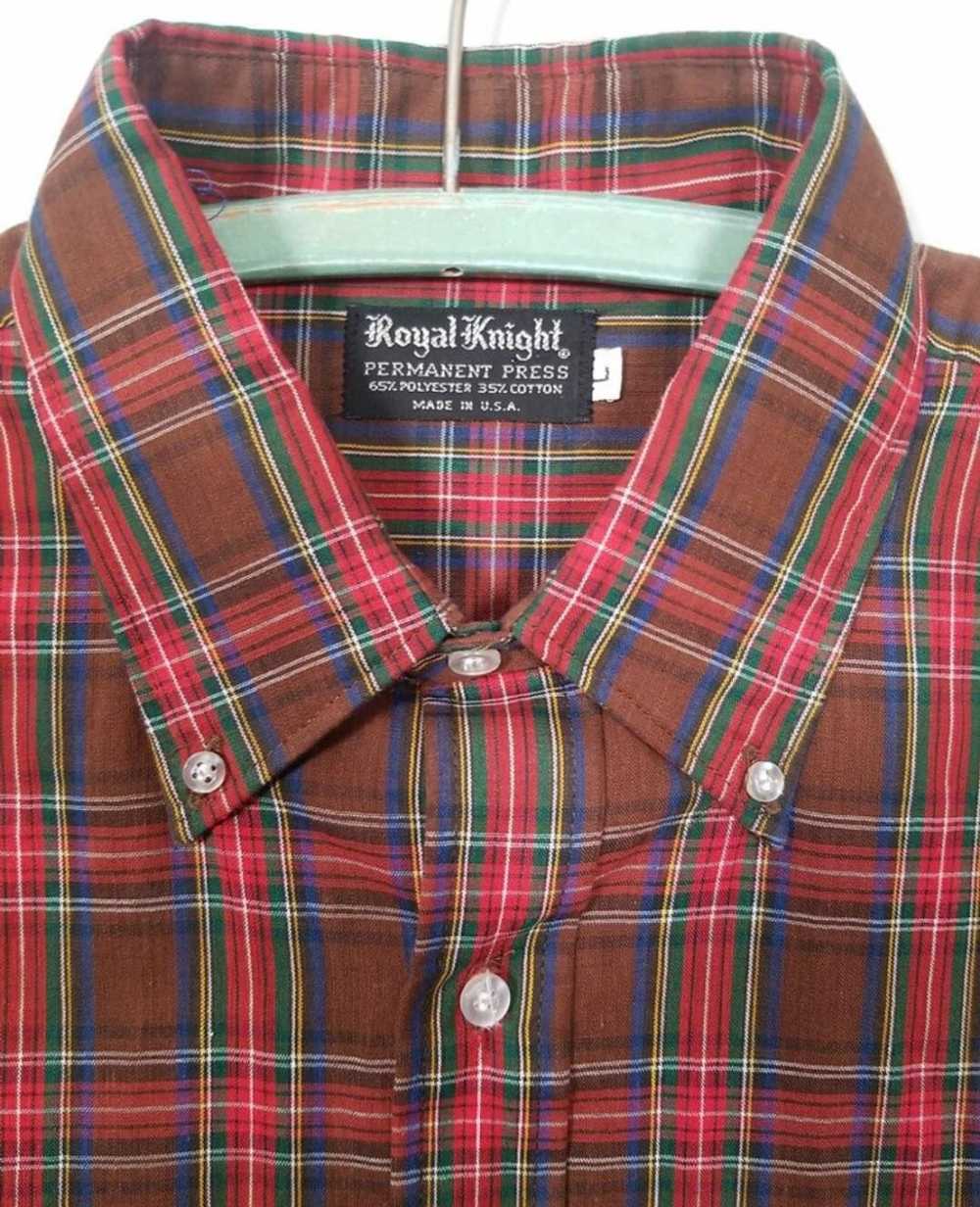 Vintage 80s Royal Knight Thin Plaid Button Down S… - image 4