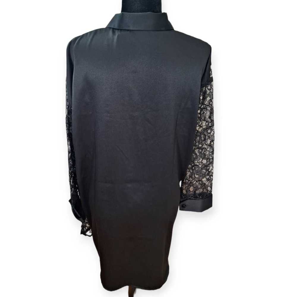 Vintage 80s/90s Black Sheer Lace Oversized Button… - image 2