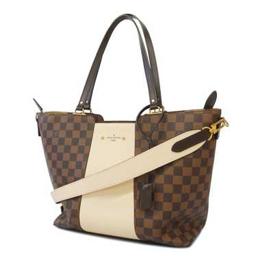 Louis Vuitton Jersey Tote N44022 Creme Brown Damier Top Zip Shoulder Bag