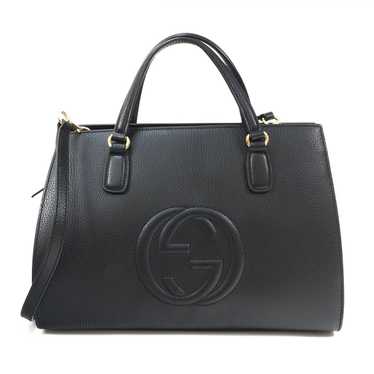 Vintage Gucci Black Pigskin Large Trapezoid Shape Shoulder Bag -  in  2023
