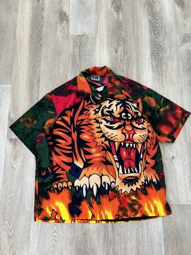 vintage habitat nature 90s tiger AOP all-over print shirt XL