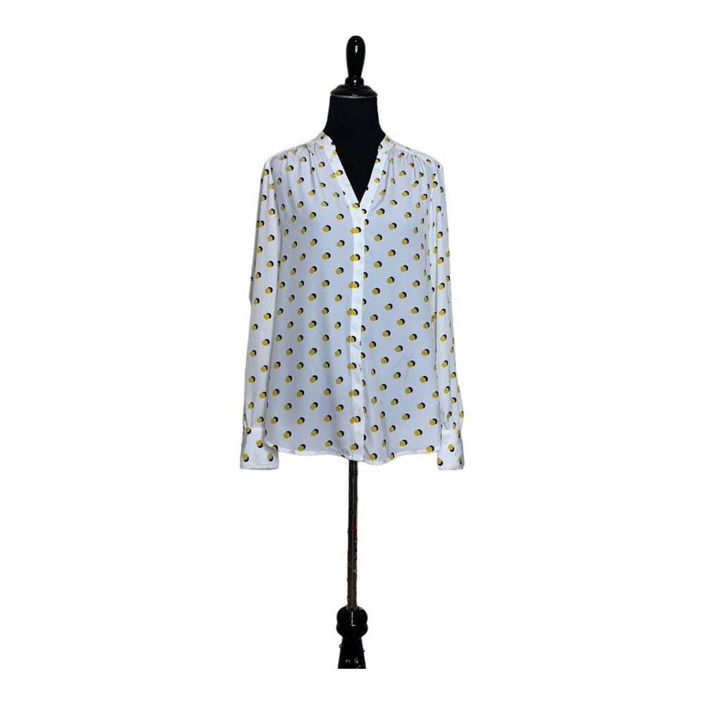 Boden Boden White Yellow Polka Dots Long Sleeves … - image 10