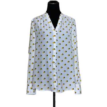 Boden Boden White Yellow Polka Dots Long Sleeves … - image 1