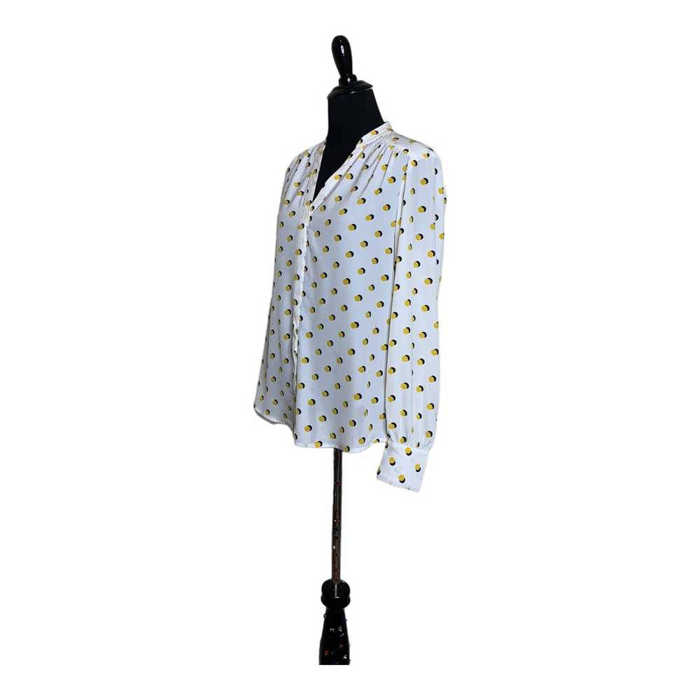 Boden Boden White Yellow Polka Dots Long Sleeves … - image 2