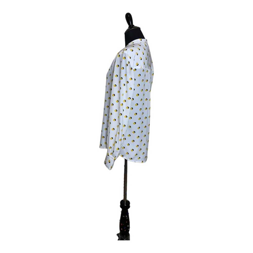 Boden Boden White Yellow Polka Dots Long Sleeves … - image 3