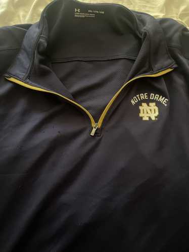 Men's Under Armour Navy Notre Dame Fighting Irish 2018 Shamrock Series Satin  Dugout Full-Snap Jacket