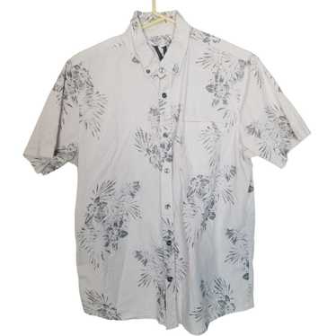 Other Vouri Mens M White/Gray Floral Short Sleeves