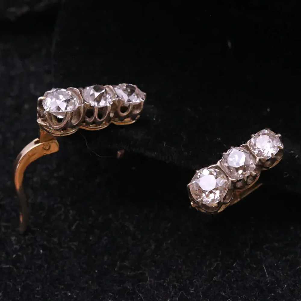 Vintage Earrings 18k gold and diamonds circa 1930… - image 8