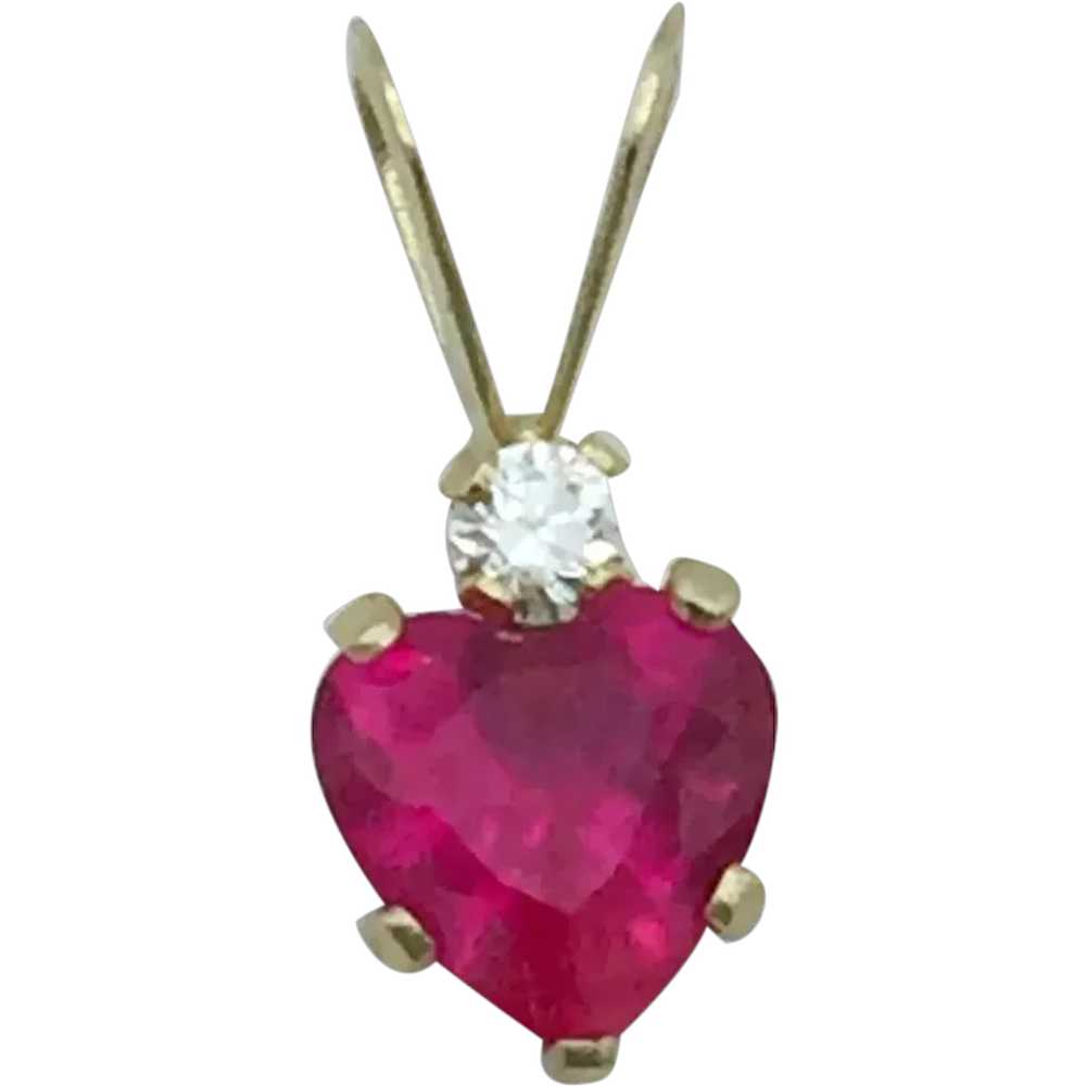 10K Lab Ruby and Cubic Zirconia - image 1