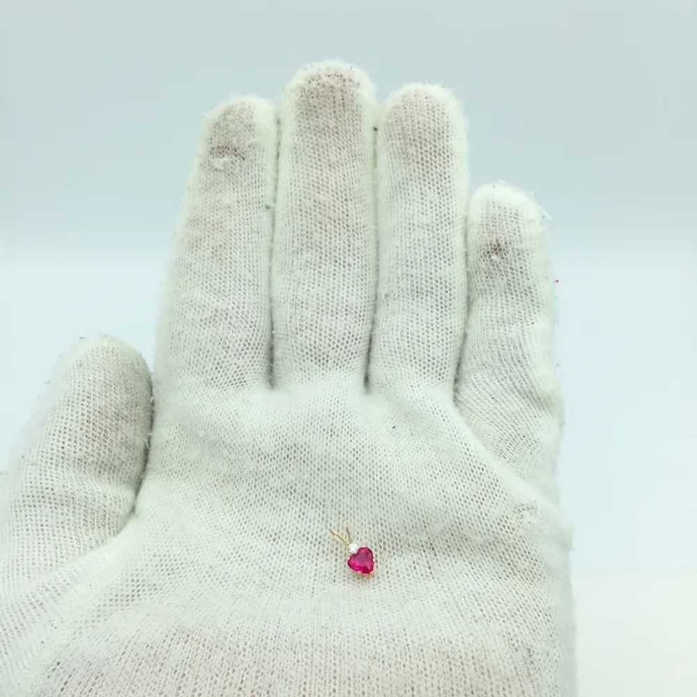 10K Lab Ruby and Cubic Zirconia - image 4