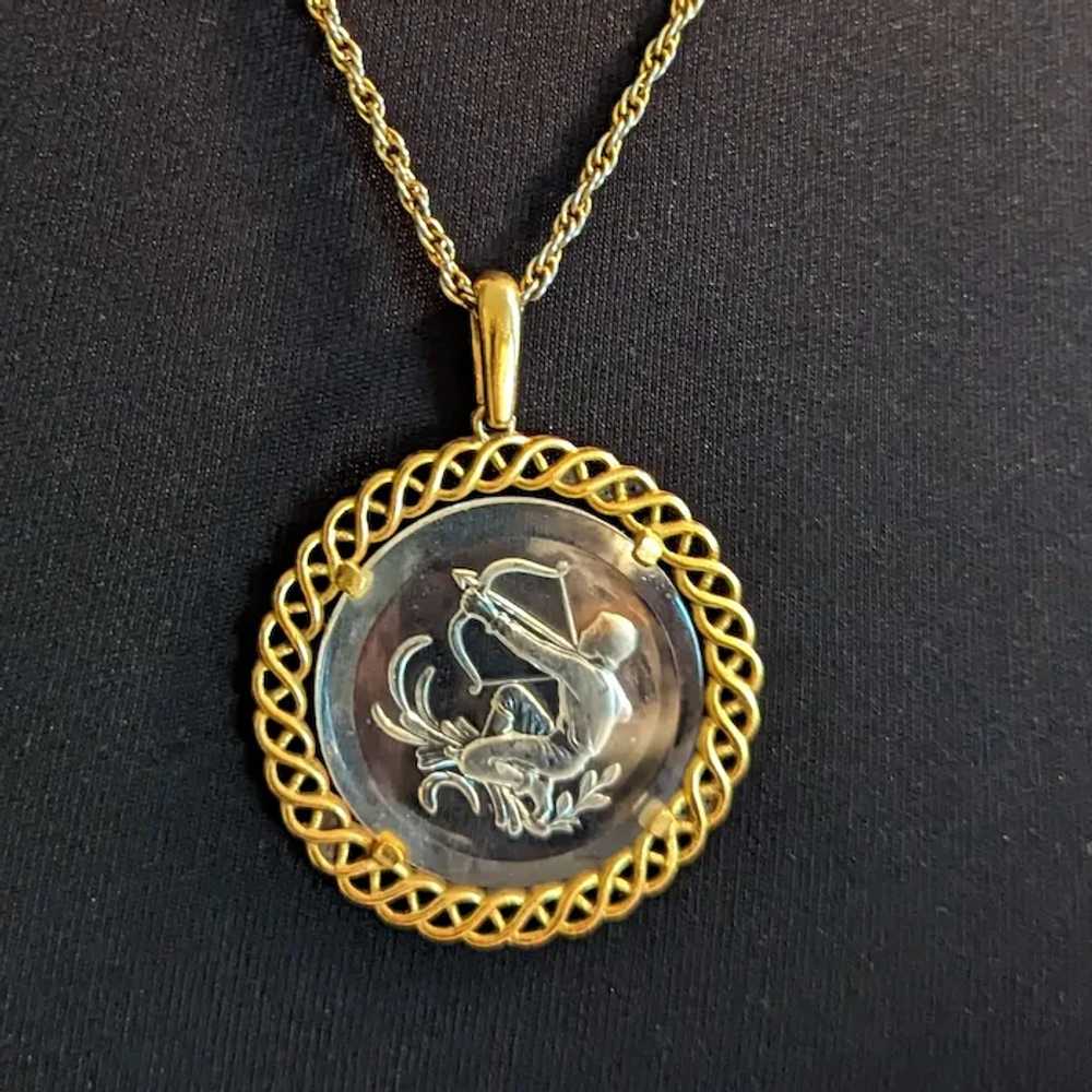 Vintage Trifari Sagittarius Pendant Necklace - image 2