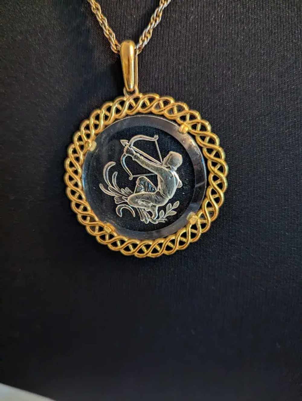Vintage Trifari Sagittarius Pendant Necklace - image 4
