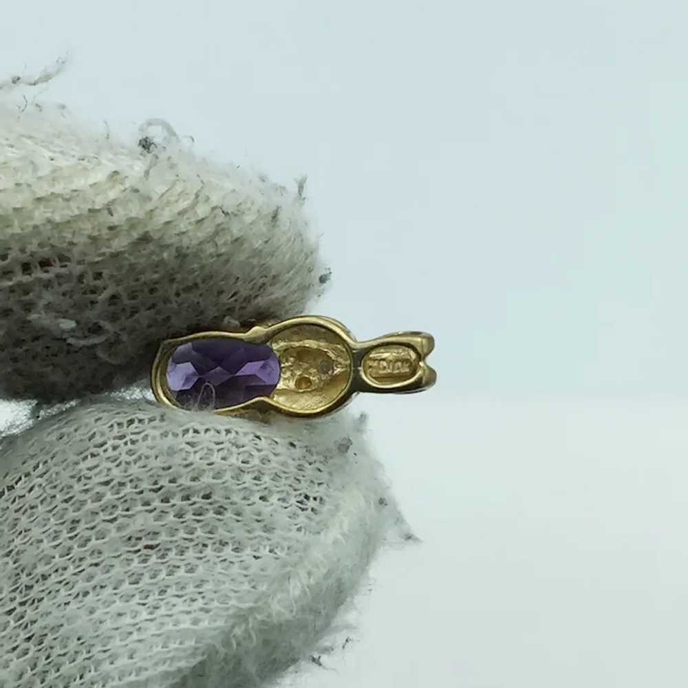 10K Amethyst and Diamond Pendant - image 3