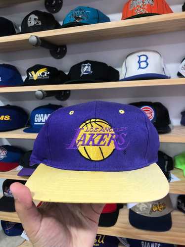 Vintage Los Angeles Lakers Plain Logo Snapback Hat authentic NBA