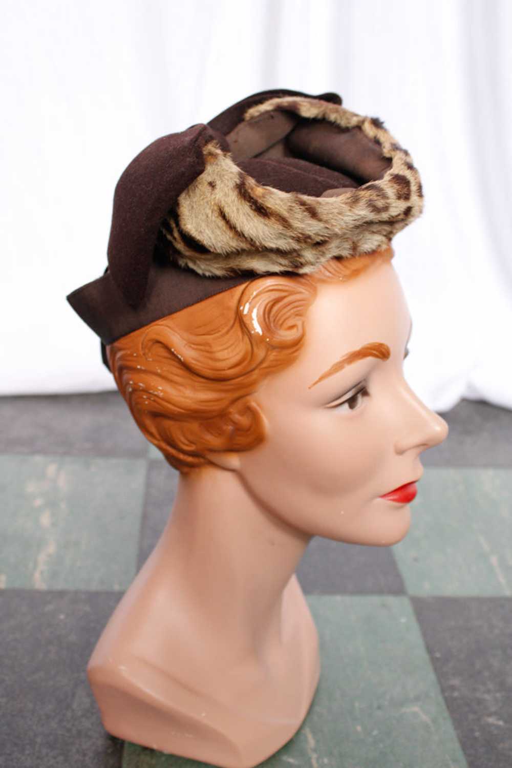 1930s Fur & Wool Tilt Hat - image 5