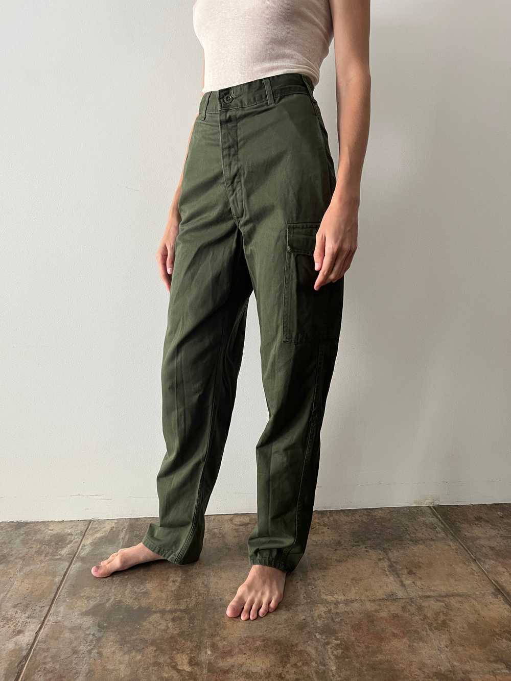 60s European Army Cotton Cargo Trousers - image 1