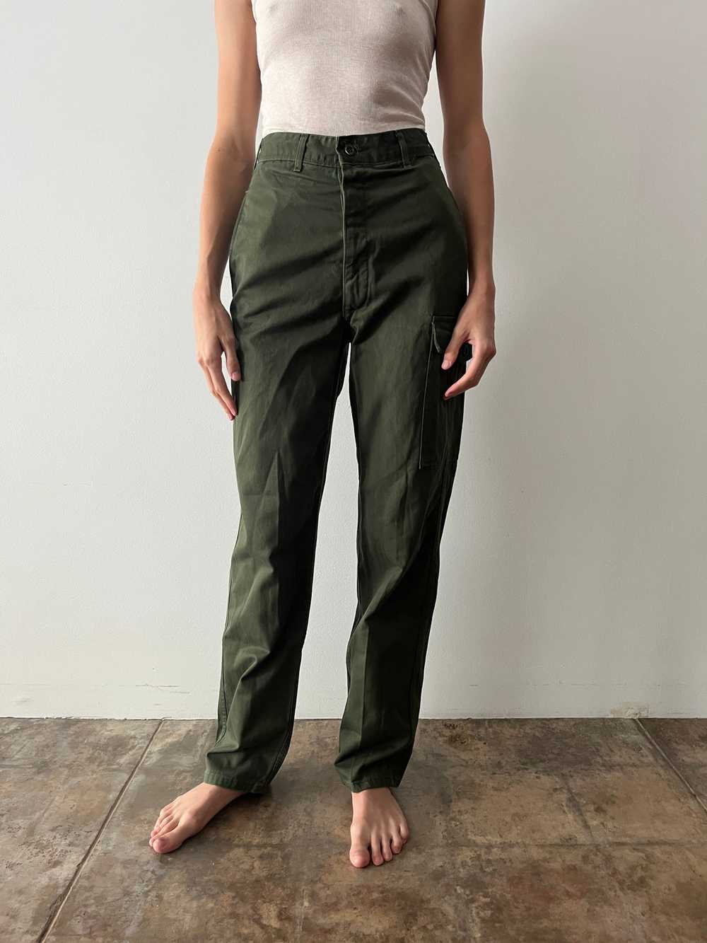 60s European Army Cotton Cargo Trousers - image 2