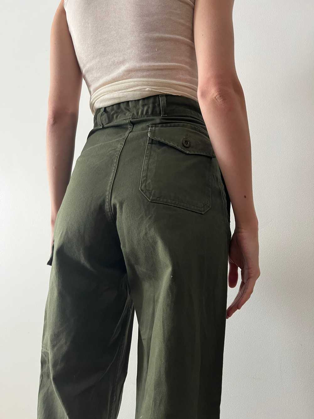 60s European Army Cotton Cargo Trousers - image 6