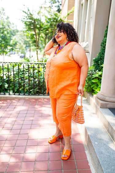 Two-Piece Orange Statement Linen Set