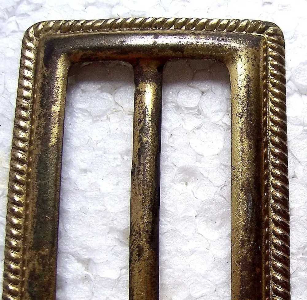 Two belt or sash buckles in gilded hammered brass… - image 5