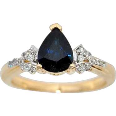 Natural Untreated Sapphire 18K Gold with Diamonds