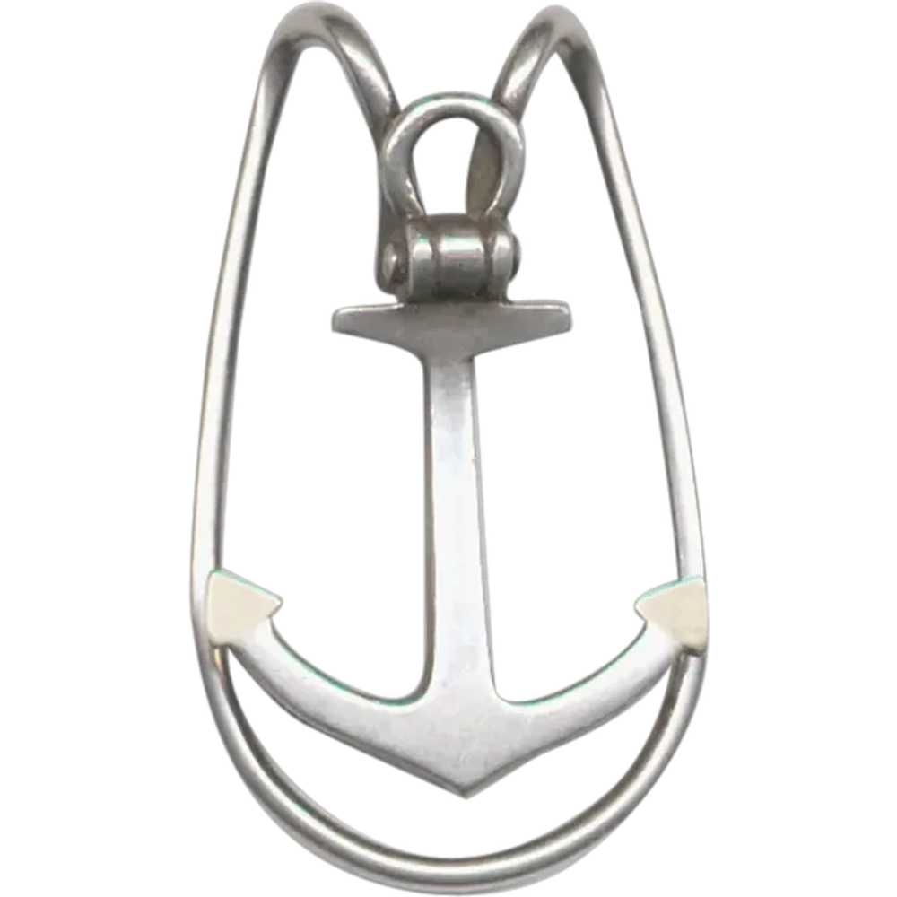 Sterling Silver Italian ANCHOR Pendant - image 1