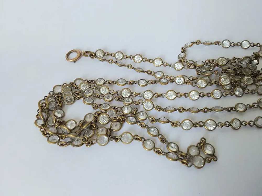 Long Antique Victorian Cut Glass or Crystal Neckl… - image 2