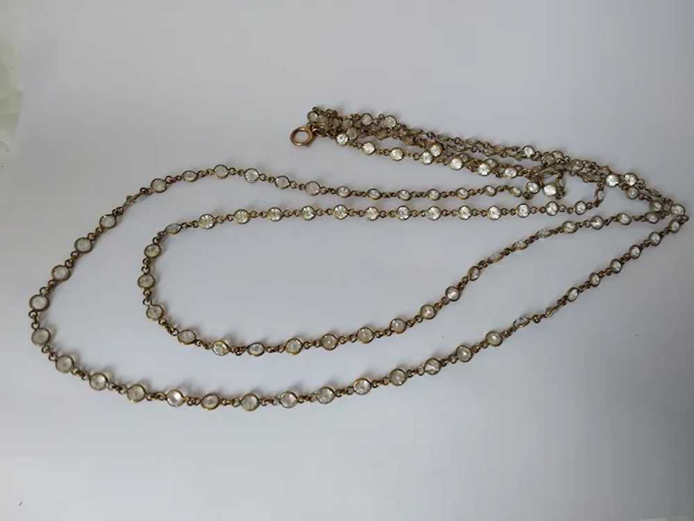 Long Antique Victorian Cut Glass or Crystal Neckl… - image 7