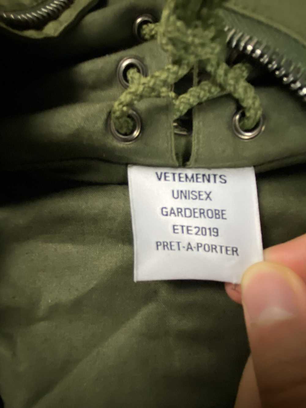 Vetements *RARE AF* SS19 green military waxed gim… - image 12