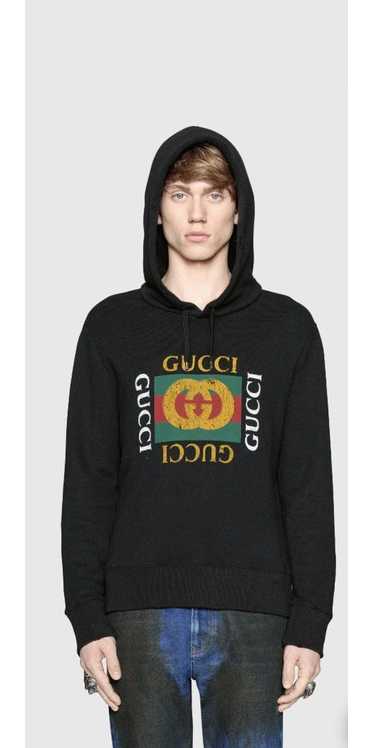 Gucci Gucci Oversized Hoodie Pullover Mens Logo Sw