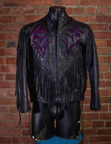 Vintage rose leather fringe - Gem