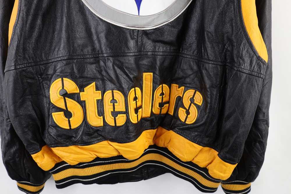 Vintage Vintage 90s Steelers Football Leather Jac… - image 11