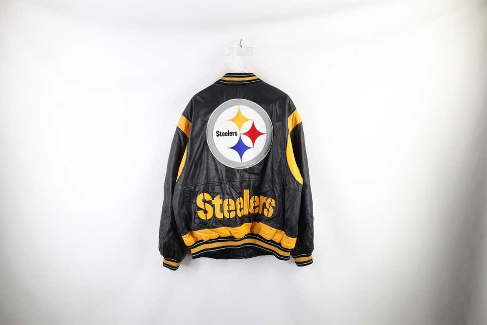 Vintage Vintage 90s Steelers Football Leather Jac… - image 12