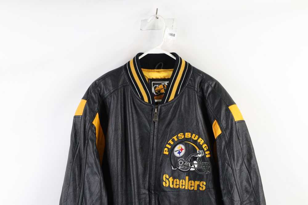 Vintage Vintage 90s Steelers Football Leather Jac… - image 2