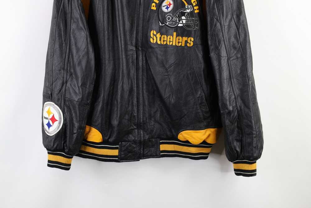 Vintage Vintage 90s Steelers Football Leather Jac… - image 3