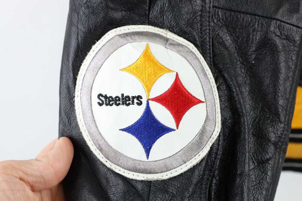 Vintage Vintage 90s Steelers Football Leather Jac… - image 5