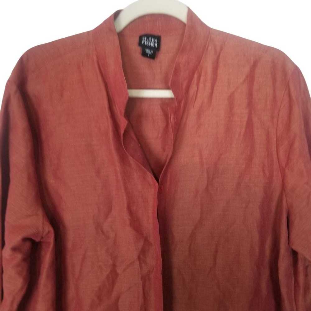 Eileen Fisher Eileen Fisher Womn L Red Metallic T… - image 2