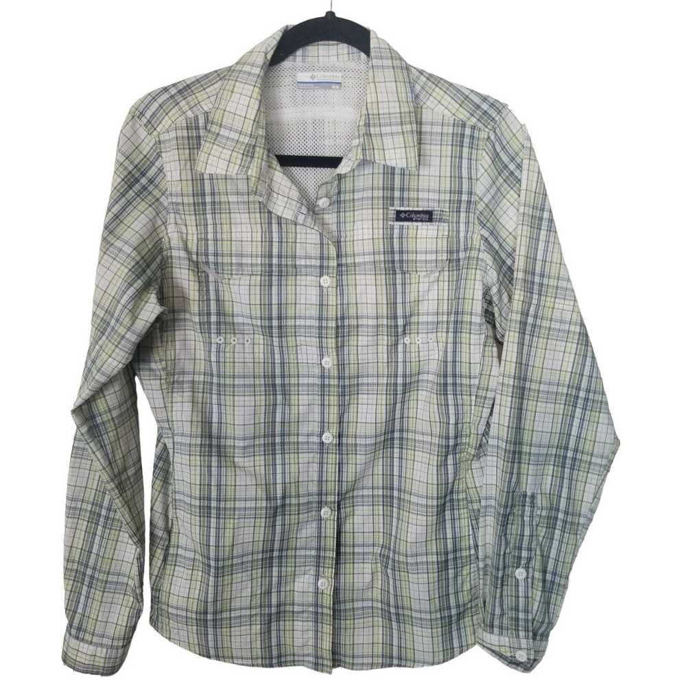 Columbia Columbia PFG Womens M Green White Plaid … - image 1