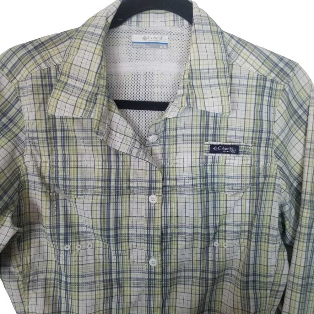 Columbia Columbia PFG Womens M Green White Plaid … - image 2