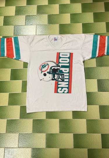 Vintage NFL Miami Dolphins Raglan Shirt V-Neck 3/4