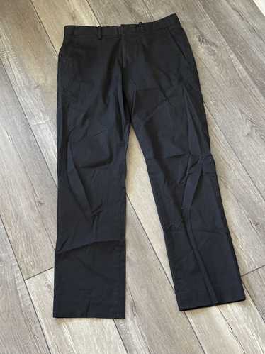 Theory Stretch Work Pants Womens 2 Black Flat Front Side Zip Ankle